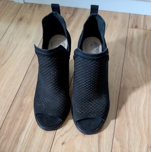 Vince Camuto Black Peep-Toe Ankle Boots